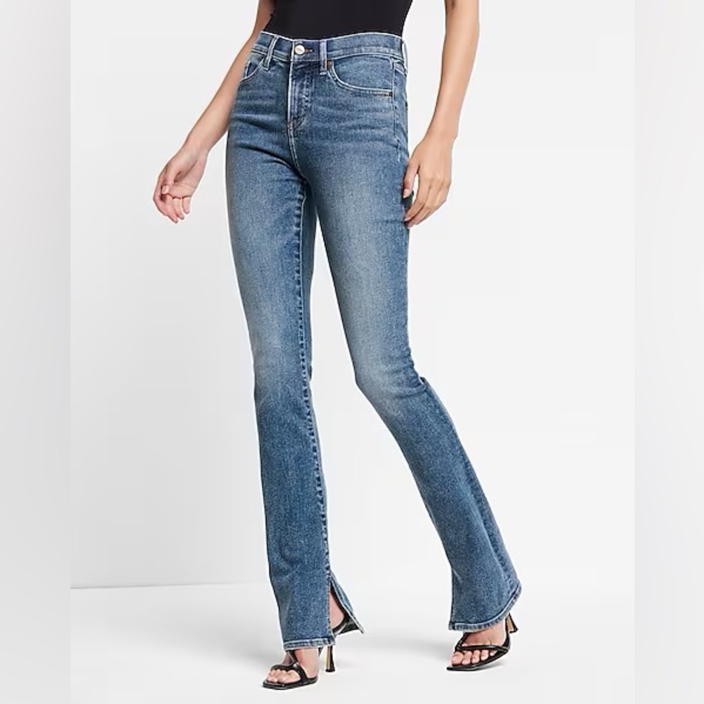 Express Mid-rise Skyscraper Jeans medium wash